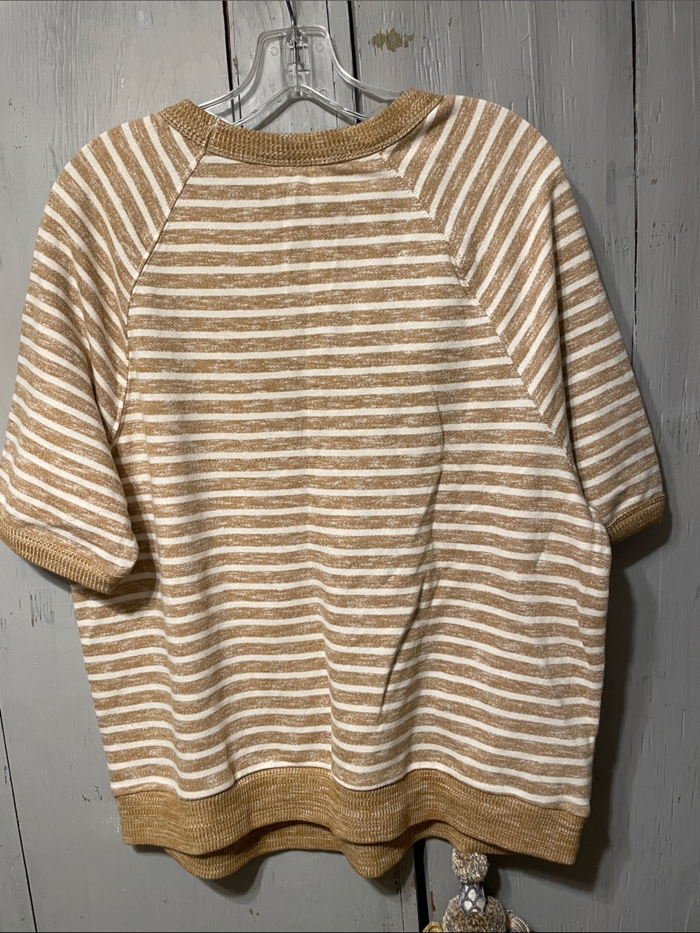 Universal Thread Striped Crewneck Tee - White & Camel - Picture 3 of 3
